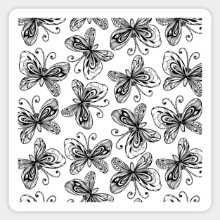 Doodle butterflies pattern Sticker